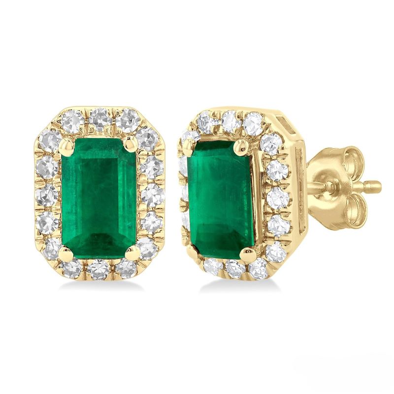 Emerald  / Diamond Earrings